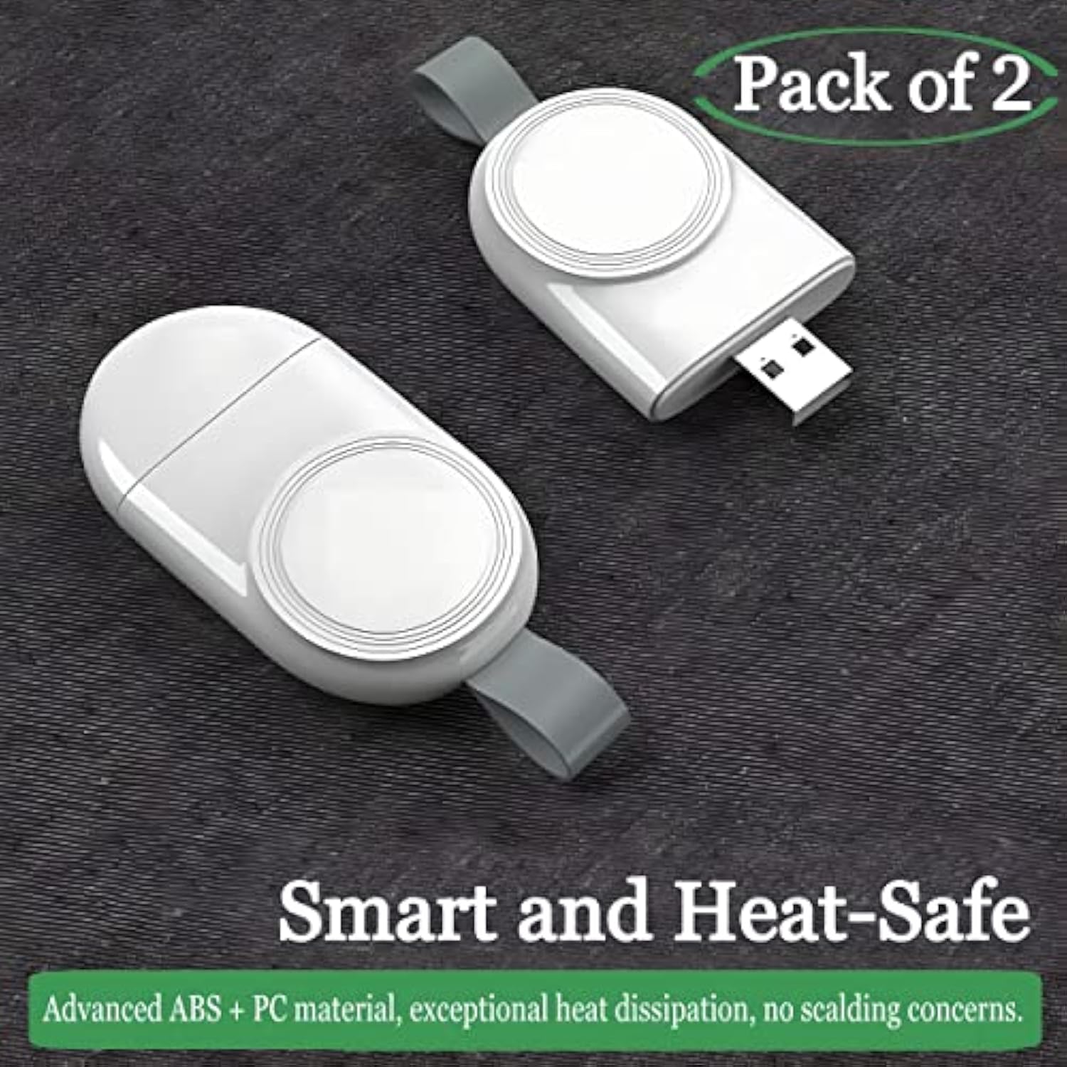 Wireless Charger For Apple Watch (2 Pack), Usb Portable Magnetic Fast Charging Travel Car Chargers For Iwatch Compatible With Series 10 9 8 7 6 5 4 3 2 1 Ultra 2 Ultra Se 2 Se