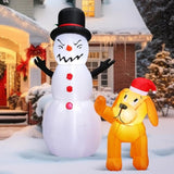 4 Ft Tall Dog Christmas Decoration Christmas Inflatable Decoration Snowman Peeing Dog Yard Snowman And Dog Xmas Yard Dec
