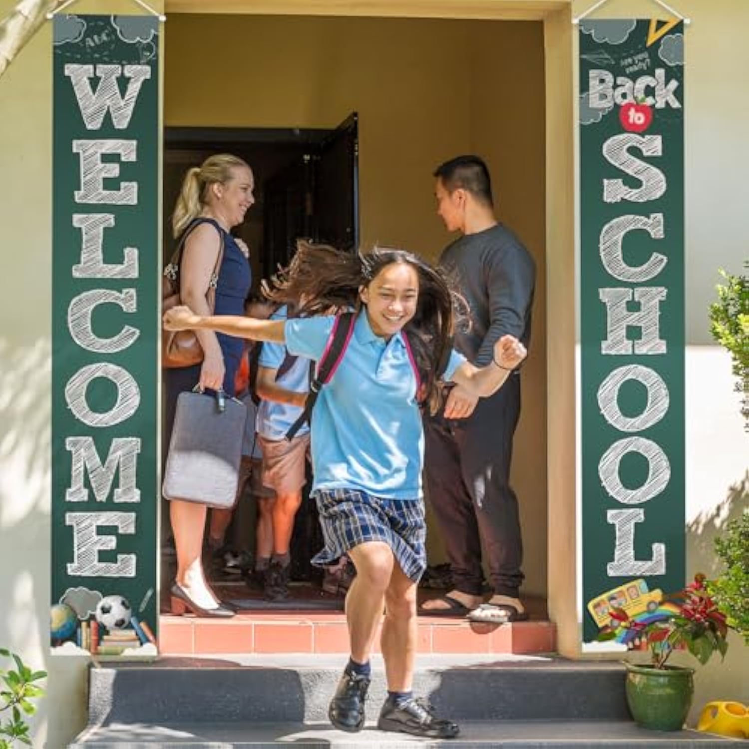 Welcome Back to School Banner - First Day Porch Sign for Classroom Decor