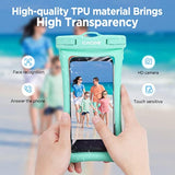 [Floatable] Floating Universal Ipx8 Waterproof Phone Case 2 Pack-Up To 7.0",Adjustable Lanyard Phone Pouch,Cellphone Dry Bags For Vacation Beach Pool Kayak Cruise Travel Essentials?Black+Green?