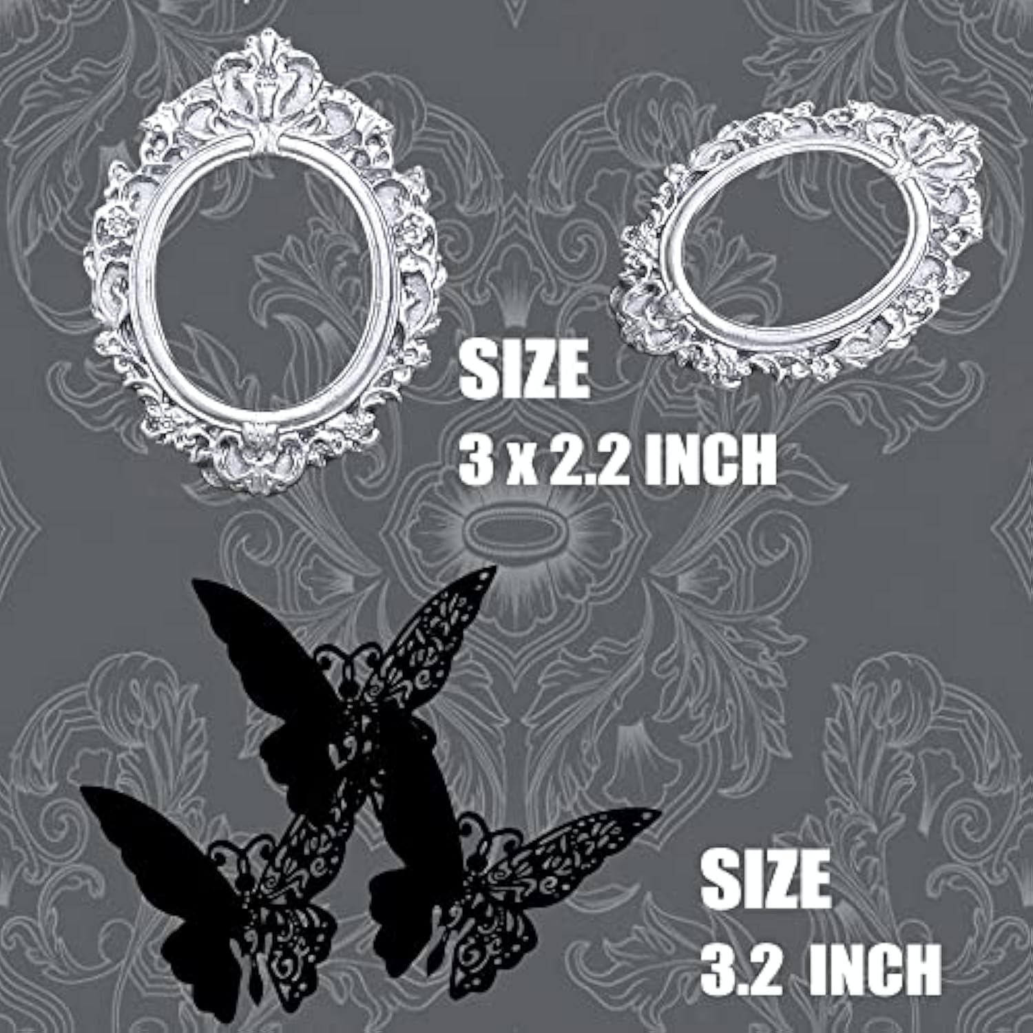 21Pcs Gothic Rose Skull Cake Topper Black Butterfly Till Death Do Us Part Decor