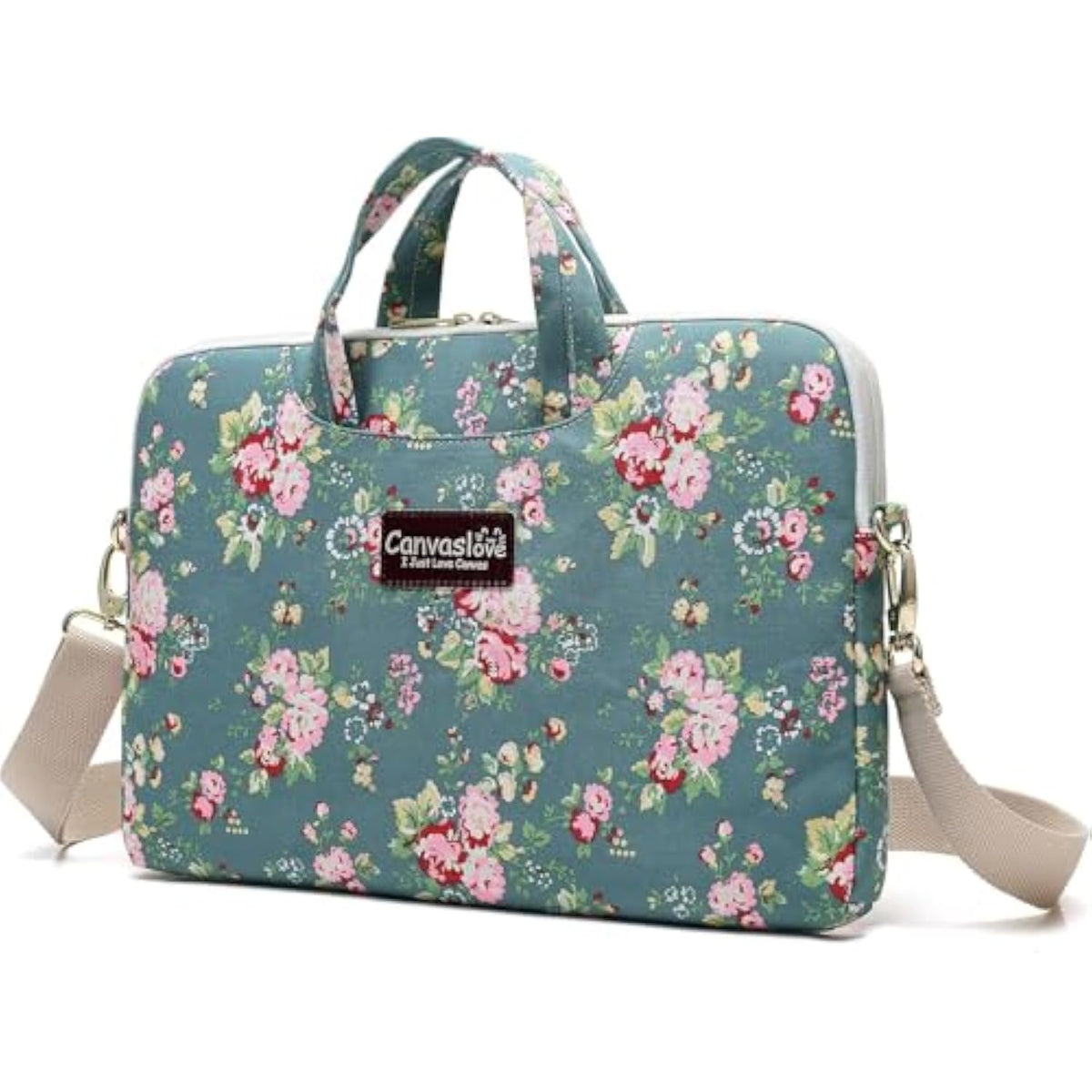 Laptop Sleeve Bag Case For 13-14 Inch Laptop (Green Flower)