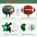 Football Party Balloons,27 Inch Football Shape Balloon Mylar Foil Latex Balloon Bouquet For Kids Teenagers Sport Theme Birthday Party Decors, Super Sunday Touchdown Party Decors Supplies