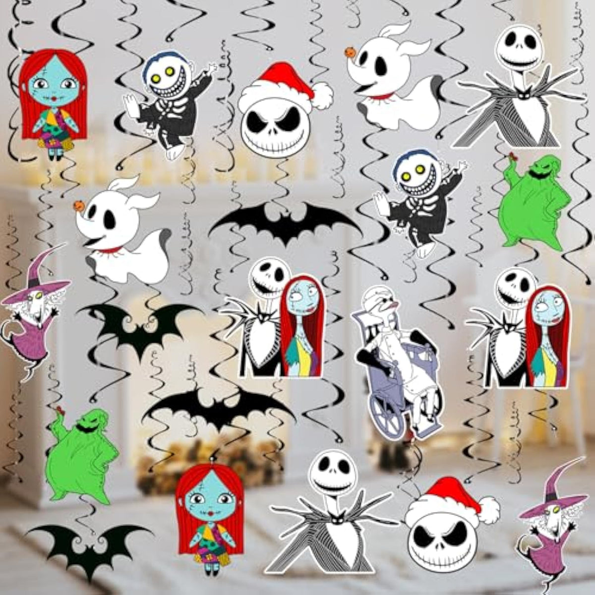 36Pcs Halloween Christmas Hanging Swirls Decorations - No Diy - Halloween Christmas Hanging Streamers For Classroom Ceiling Office Indoor Outdoor Halloween Birthday Party Decorations Supplies