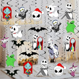 36Pcs Halloween Christmas Hanging Swirls Decorations - No Diy - Halloween Christmas Hanging Streamers For Classroom Ceiling Office Indoor Outdoor Halloween Birthday Party Decorations Supplies