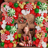 Christmas Balloon Arch Kit 126pcs Red Green White Gold Holiday Decor