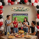 2026 World Cup Banner Wall Decor, Soccer Hanging Banner, Tournament Celebration Decoration for Home Bar Classroom Event Photo Backdrop 48 x 9 Inch