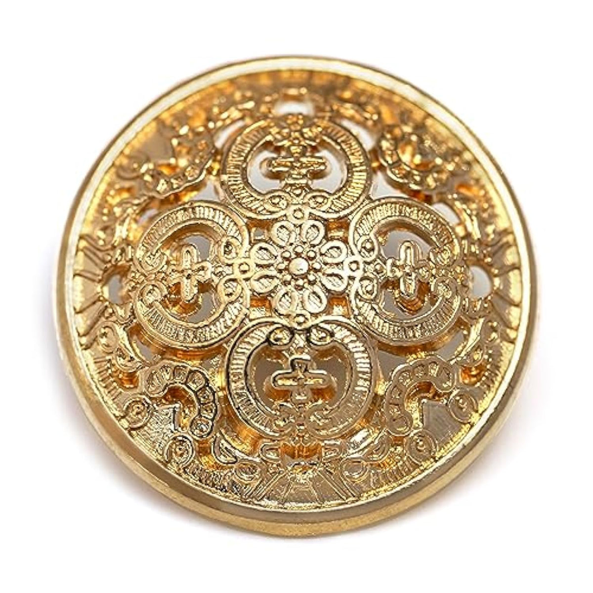 Vintage Hollow Embossed Metal Shank Sewing Buttons 20 Pcs - 18Mm, 23/3