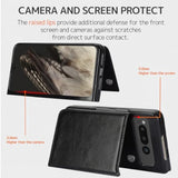 Compatible With Google Pixel Fold Wallet Case With Kickstand,Matte Pu Leather Protective Shockproof Anti-Scratches Anti-Drop Card Holder Wallet Case With For Google Pixel Fold 2023 Black