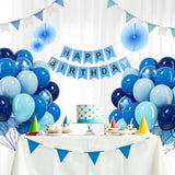 60 Metallic Blue & Navy Balloons – 12" Latex Balloons for Baby Showers, Parties and Events