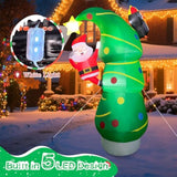 2025 Inflatables Christmas Tree 7Ft Christmas Tree Inflatable Outdoor Decor Combined With Santa Penguin Xmas Tree Blow U
