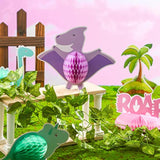 12 Pcs Pink Dinosaur Party Honeycomb Centerpieces Table Decorations Di