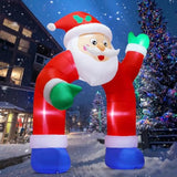 11.8 Ft Christmas Inflatable Santa Claus Arch Outdoor Decorations Shakable Hand Xmas Blow Up With Built-In Leds For Part
