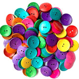 100Pcs/Pack Wood Colorful Buttons Natural Horn Shape 2 Hole Scrapbooki
