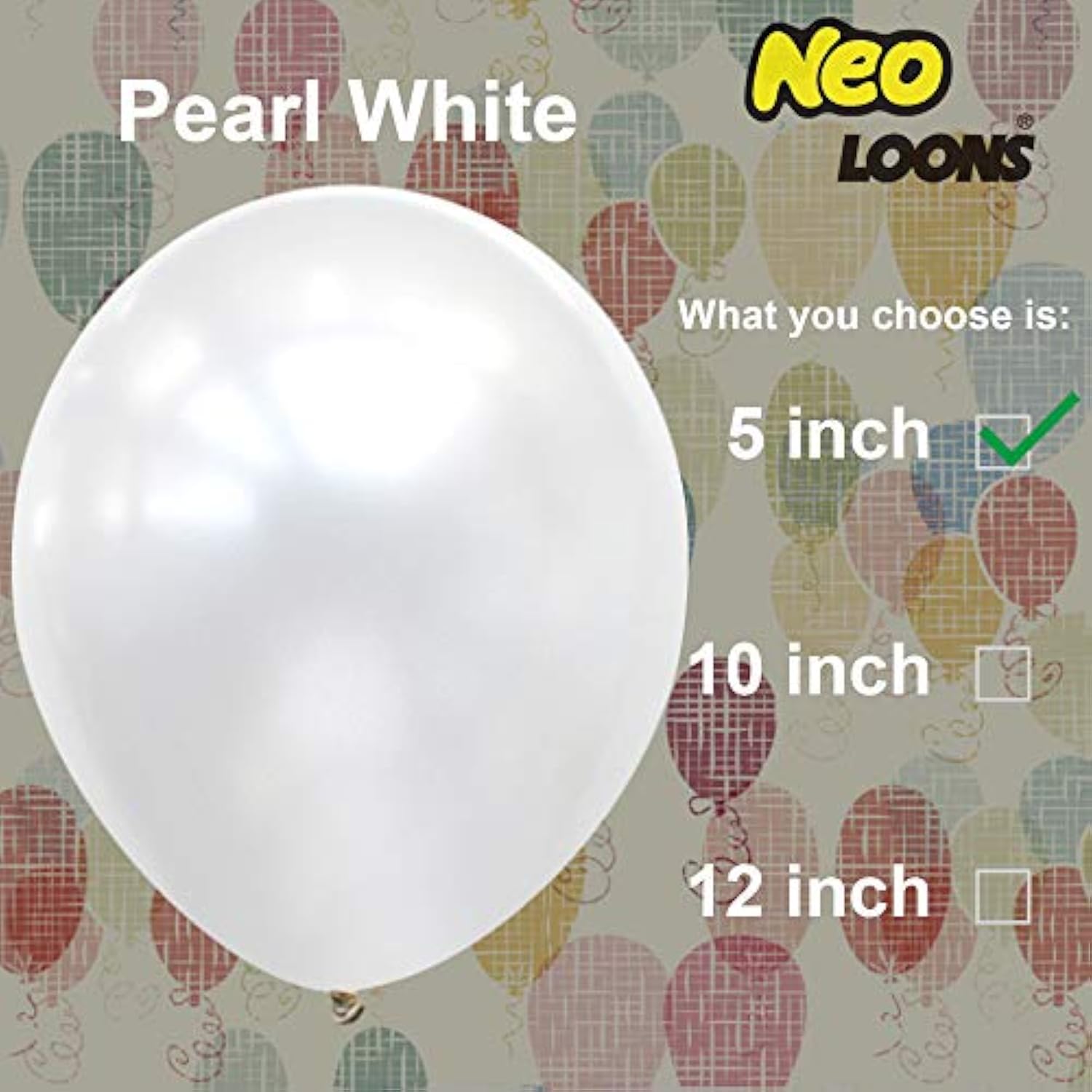100 Pcs 5" Pearl White Premium Latex Balloons - Great For Kids, Adult Birthdays, Weddings, Receptions, Baby Showers, Water Fights, Or Any Celebration