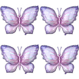 4pcs Purple Butterfly Foil Balloons for Wedding, Baby Shower & Party Decor