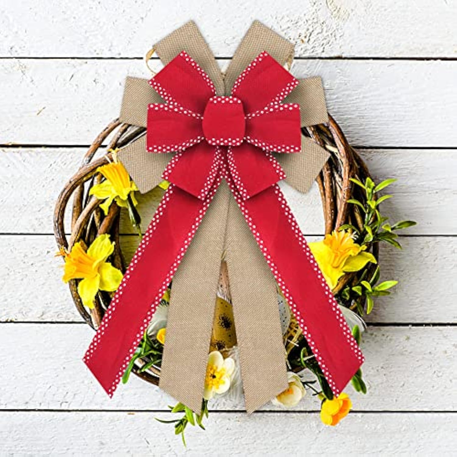 Red Wired Edge Ribbons 2.5" 10 Yards, Spring Solid Wired Edge Decorati