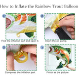 Rainbow Trout Fish Balloons 4Pcs 27Inch Fishing Foil Balloons For O-Fishally One Fishing Themed Birthday Baby Shower Father'S Day Party Decoration