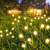 6 Pack Solar Firefly Garden Lights 48 LED Warm White Waterproof Swaying Yard Lights