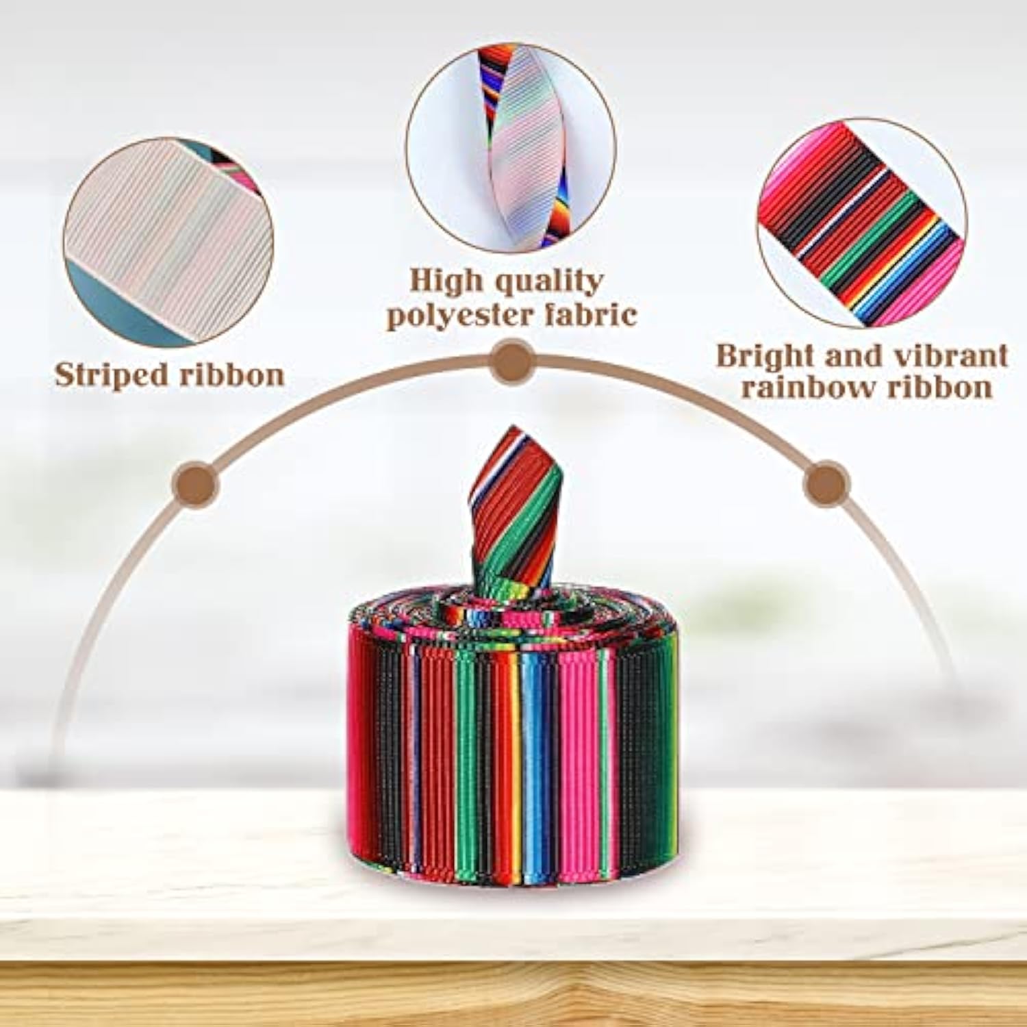 Mexican Serape Ribbon Fiesta Ribbon 4 Rolls 20 Yards Sarapes Mexicanos