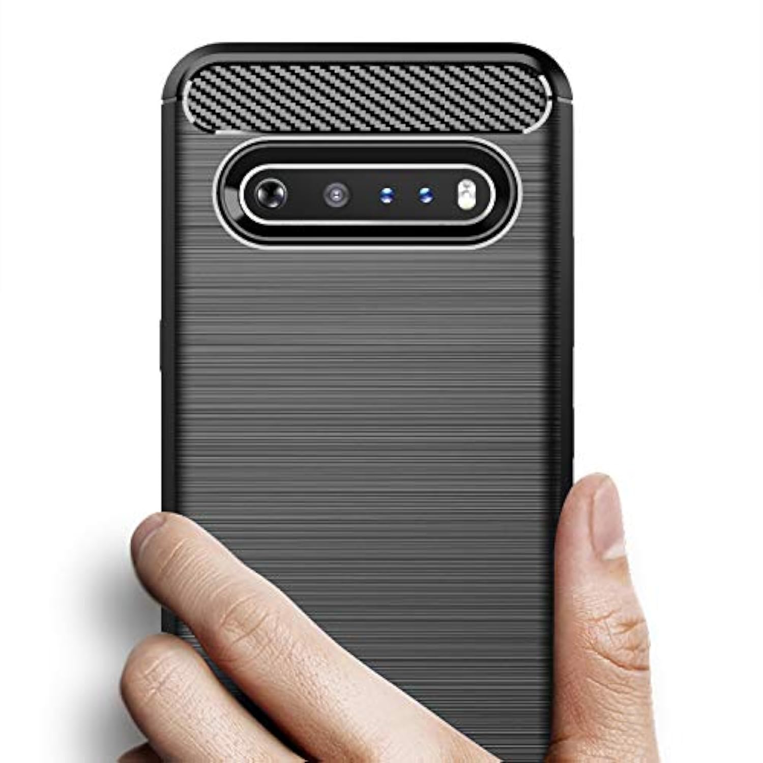 For Lg V60 Thinq Case,Lg V60 Case Shock-Absorption Flexible Tpu Rubber Full-Body Protective Phone Cover For Lg V60 Thinq(Black)