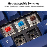 Q2 Wired Custom Mechanical Keyboard, Qmk/Via Programmable Macro, Full Aluminum, Hot-Swappable Gateron G Pro Red Switch, 65% Layout Double Gasket Compatible With Mac And Windows - Blue