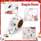 300 Pcs Snowman Stickers Roll Christmas Envelope Labels Xmas Winter Snowman Decals Xmas Seal Adhesive Decorative Stickers For Gift Greeting Card Winter Christmas Party Decor Supplies