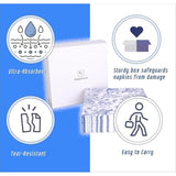 60 Pack Blue Floral Paper Napkins, Decorative Disposable Napkins For Wedding, Tea Party, Cocktail, Dinner, And Special Events - 6.7" Fancy Napkin