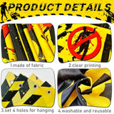 Halloween Zombie Decorations Outdoor Banner Warning Yard Sign Horror Party Supplies Yellow Black