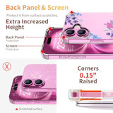 For 16 Case,[3 In 1] With Screen Protector & Camera Lens Protector, Flower Pattern Design,Clear Soft Shockproof Slim Floral Phone Cover For Women Girls 2024 6.1" (Lavender/Purple)