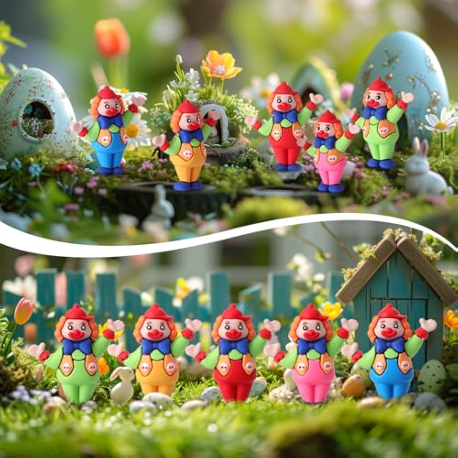 Clown Figurines Clown Figure Doll Circle Statues For Kids & Adults For Halloween Ornaments Display Home Table Desk Decor Circus Cake Toppers Party Favors (25 Pcs)