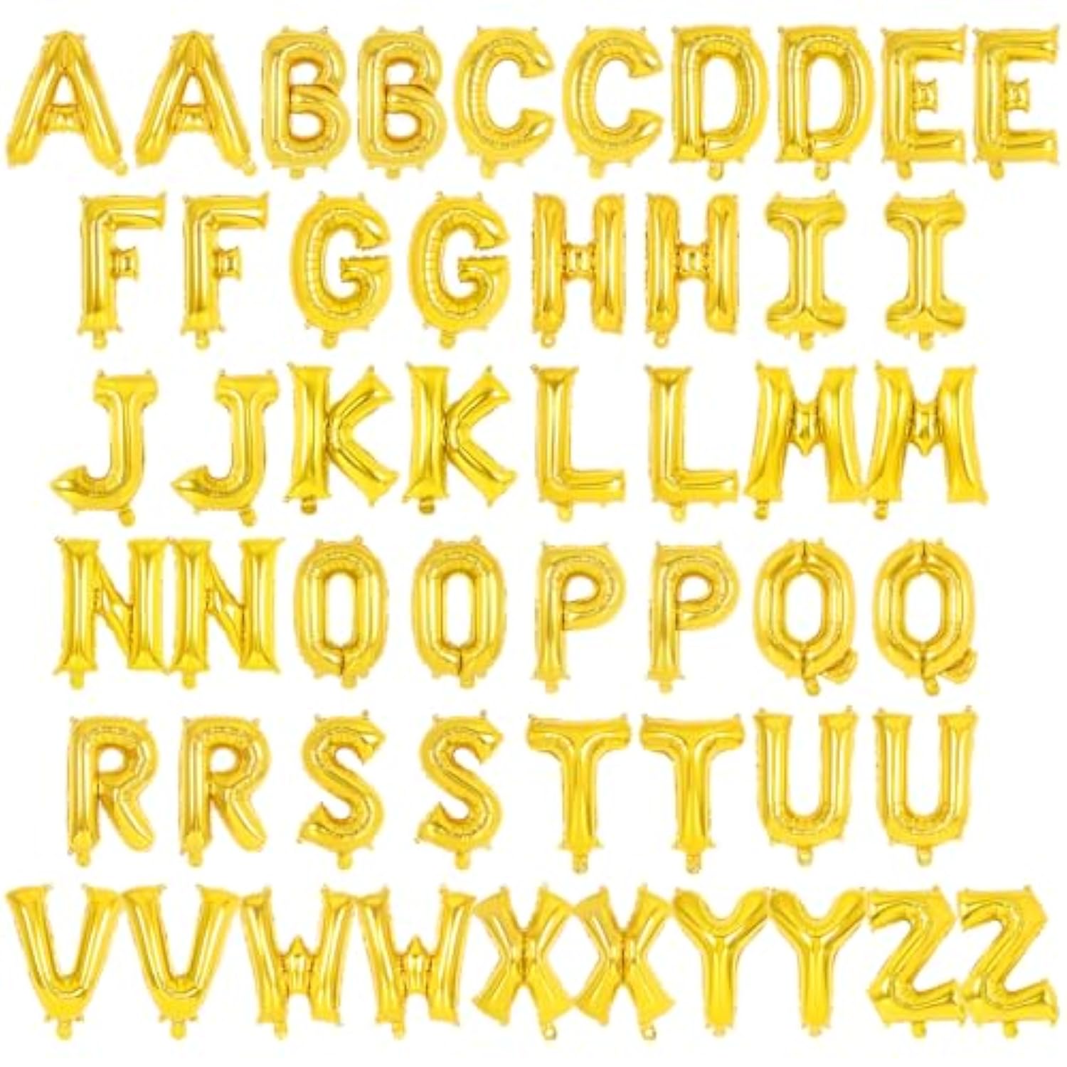 52 Pcs Gold Letter Balloons,16 Inch Foil Alphabet Letter Balloons,Letter A-Z Balloons Banner Custom Phrase Balloons For Birthday Party Wedding Anniversary Decoration (Gold 2 Set)