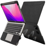 Tytx Compatible With Macbook Air 13 Inch Case, Pu Leather Macbook Air Cover For Model A2337 M1 A2179 A1932 2018-2021 Retina Display Touch Id, With Vents And Stand Function, Black