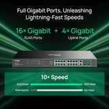 16 Port Poe Gigabit Switch (Es220Gmp) | 16 Poe+ Ports, 2 Uplink Ports, 2 Sfp Ports | 250W Budget | Omada Free Easy Remote Cloud Managed | Vlan, Ztp, Poe Auto Recovery | 5-Year