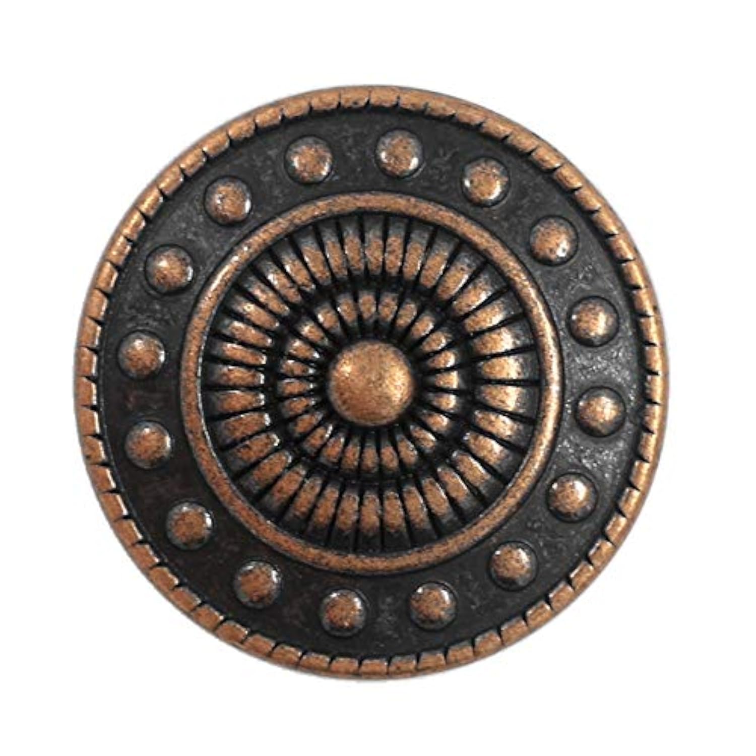 10 Pieces Beads Wheel Metal Shank Buttons. 23Mm (7/8 Inch) (Antique Co