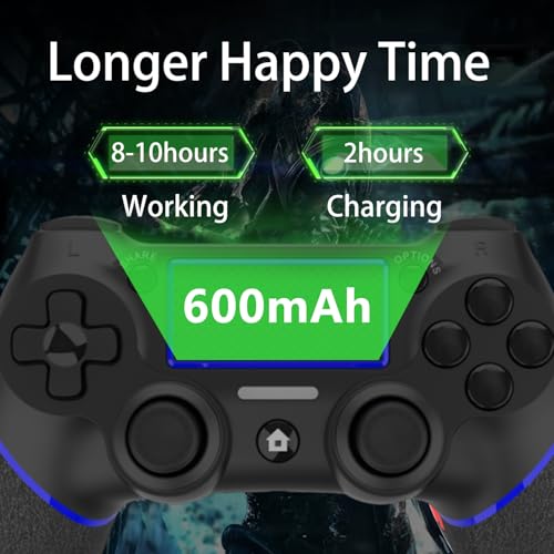 Upgraded Wireless Controller for Ps4 Gamepad Compatible with Ps4/Pro/Slim/Windows PC,Joystick for PS4 with Touchpad/Stereo Headphone Jack/Six-axis