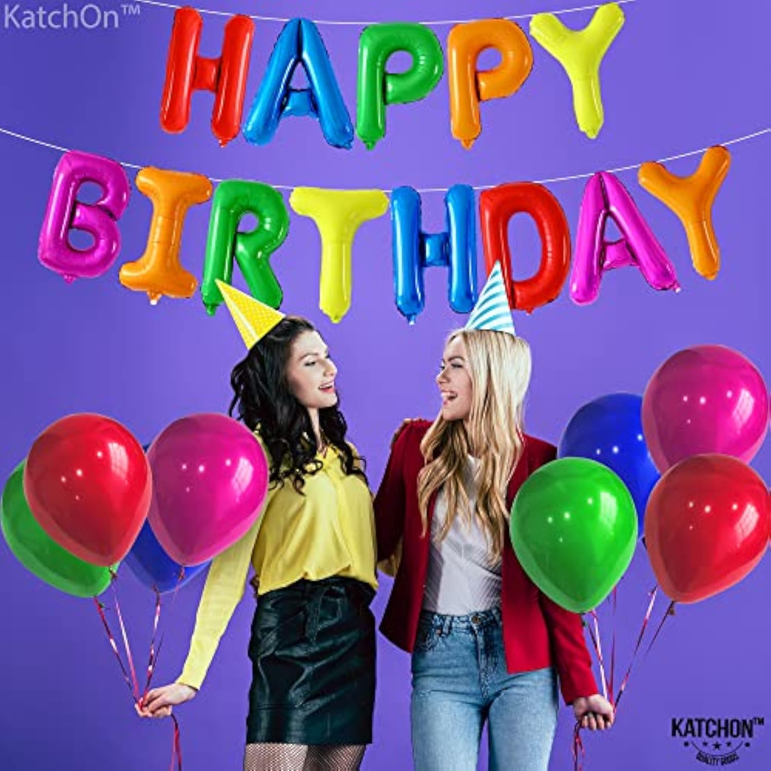 , Rainbow Happy Birthday Balloons Letters - 16 Inch | Happy Birthday Sign, Rainbow Birthday Party Decorations | Happy Birthday Foil Balloons | Rainbow Balloons Happy Birthday Banner