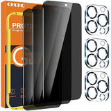 3 Pack iPhone 15 Pro Max 6.7 Inch Privacy Screen & Camera Protector Black