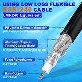 N Male To Rp-Sma Male Cable Ksr240 Low Loss Extension Cable 10Ft For Outdoor Yagi Wifi Antenna Wifi Router Helium Hotspot Miner Lorawan Antenna