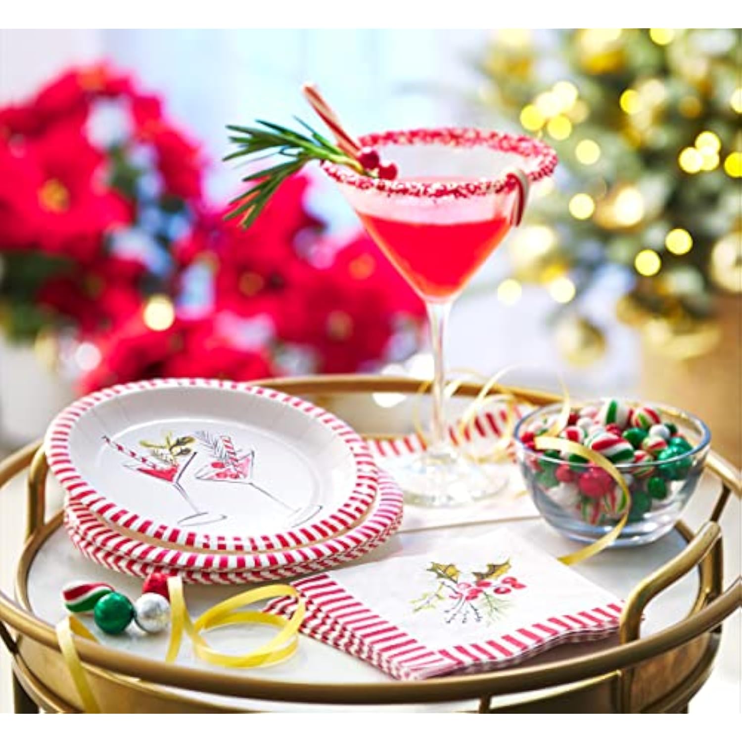 50-Count 5 In. X 5 In. Beverage Napkins By Kathy Davis, Christmas Party Supplies