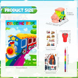 72 Pcs Train Party Favors,Train Print Party Supplies Include Coloring Books Stickers Stamps Diy Art Crafts Goody Bags Fillers For Train Car Railway Transportation Birthday Party