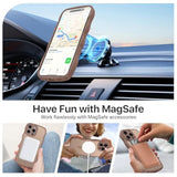 For Iphone 16 Pro Case, Compatible With Magsafe Wave Frame Design Translucent Matte Back Tpu Bumper Protective Magnetic Phone Case Iphone 16 Pro, Desert Titanium(Brown)