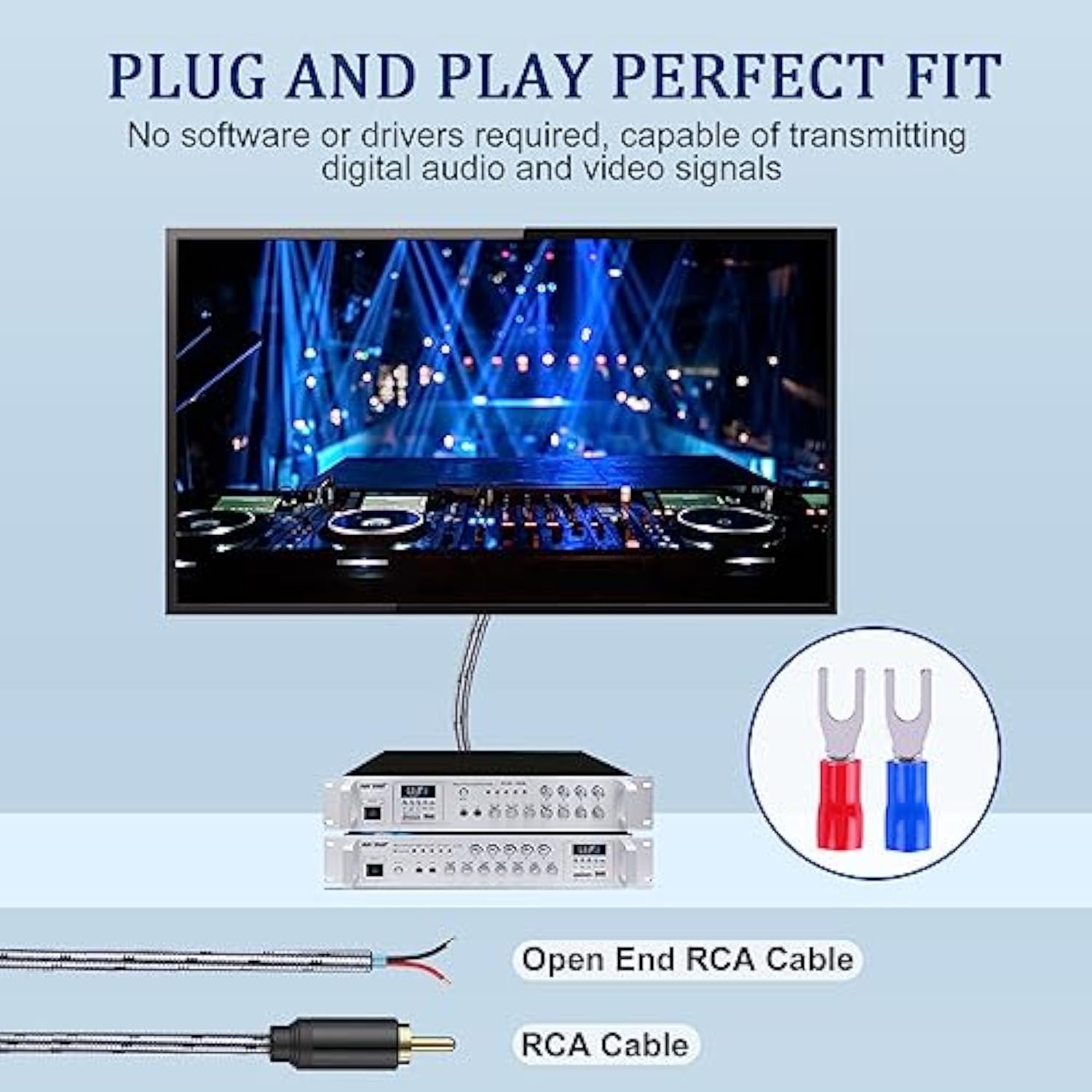 Rca To Speaker Wire Adapter, 2 Pack 6.6 Ft, Speaker Wire Rca Male Plug Jack Co