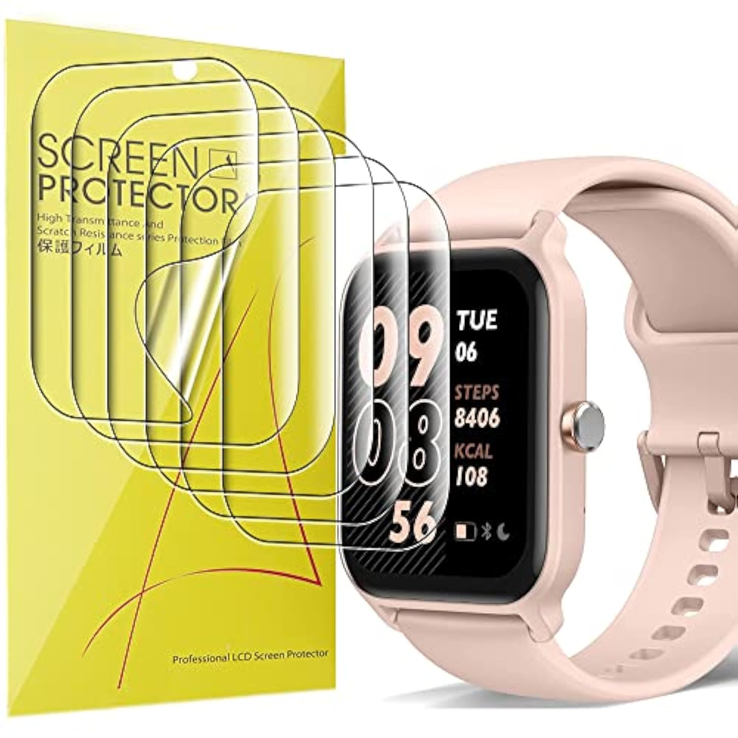 Idw13, Idw15, Idw19 Smart Watch Screen Protector, [6 Pack] Full Coverage Tpu Clear Film Compatible For Vrpefit, Toobur 1.8" Idw13 Smart Watch (6 Pack)