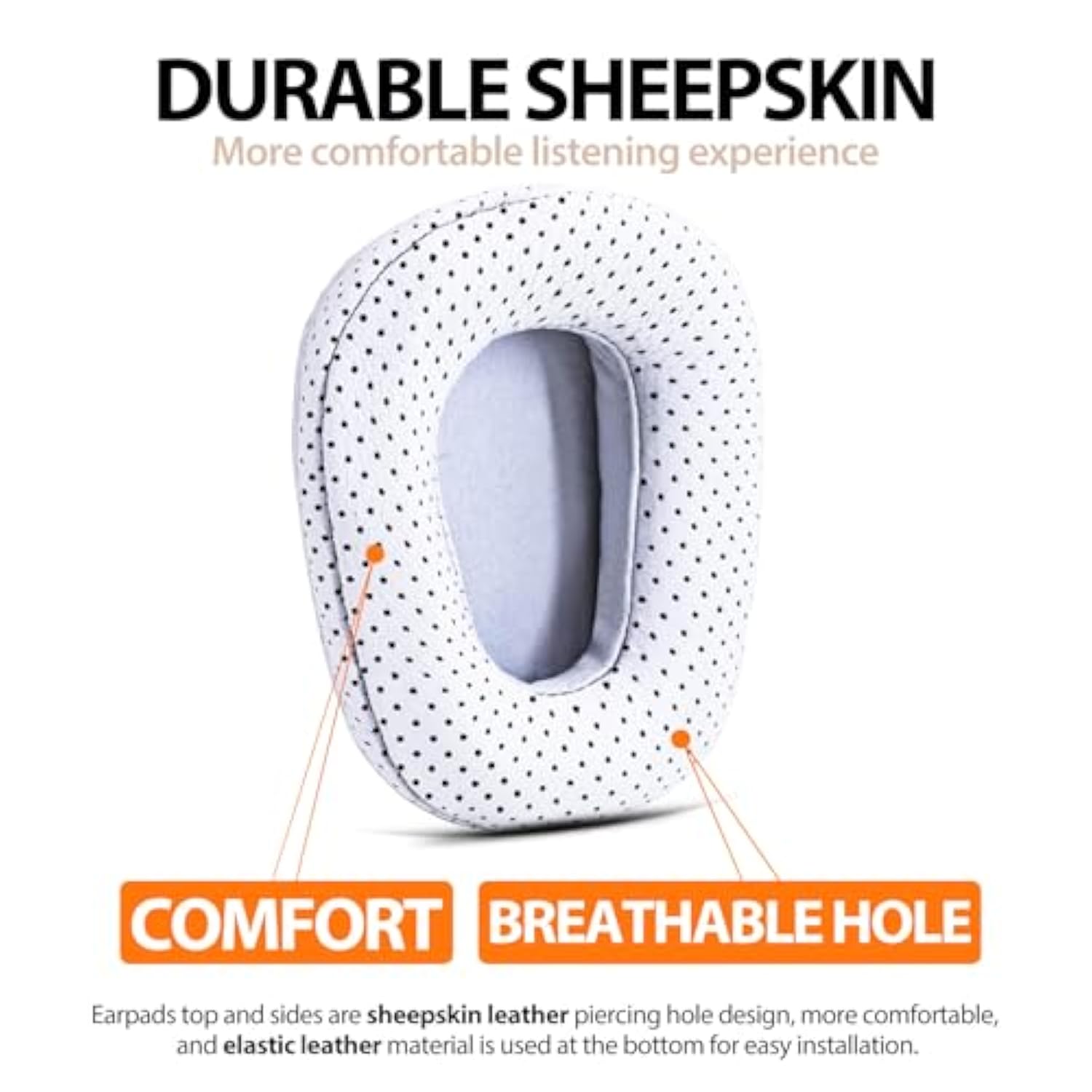 B450-Xt B550-Xt Replacement Ear Pads Sheepskin Leather Ear Cushion Compatible With B450-Xt B550Xt Headset I B450 B550 Xt Kit Accessories (White)