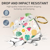Airpods 4th Generation Case Cover Protective TPU Soft Cases Cover Rugged for Airpod 4 Case with Golden Keychain for Women Men Pineapple Banana Design