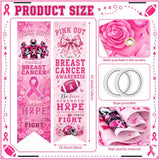 4 Pcs Pink out Breast Cancer Awareness Banner Decoration, Football