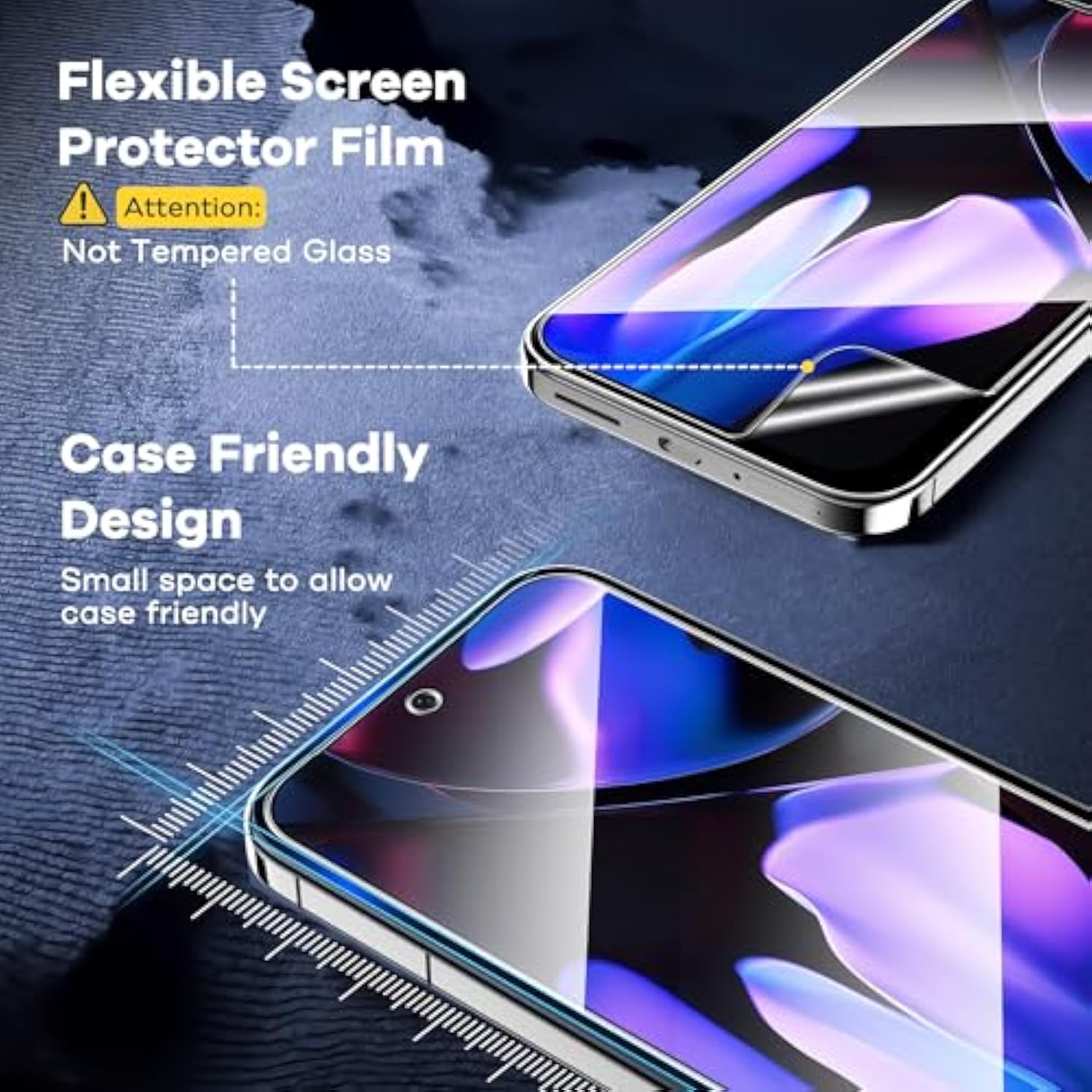 Pixel 9 Pro XL Screen Protector Film, 7H, 6.8", Fingerprint Compatible, Non-Glass