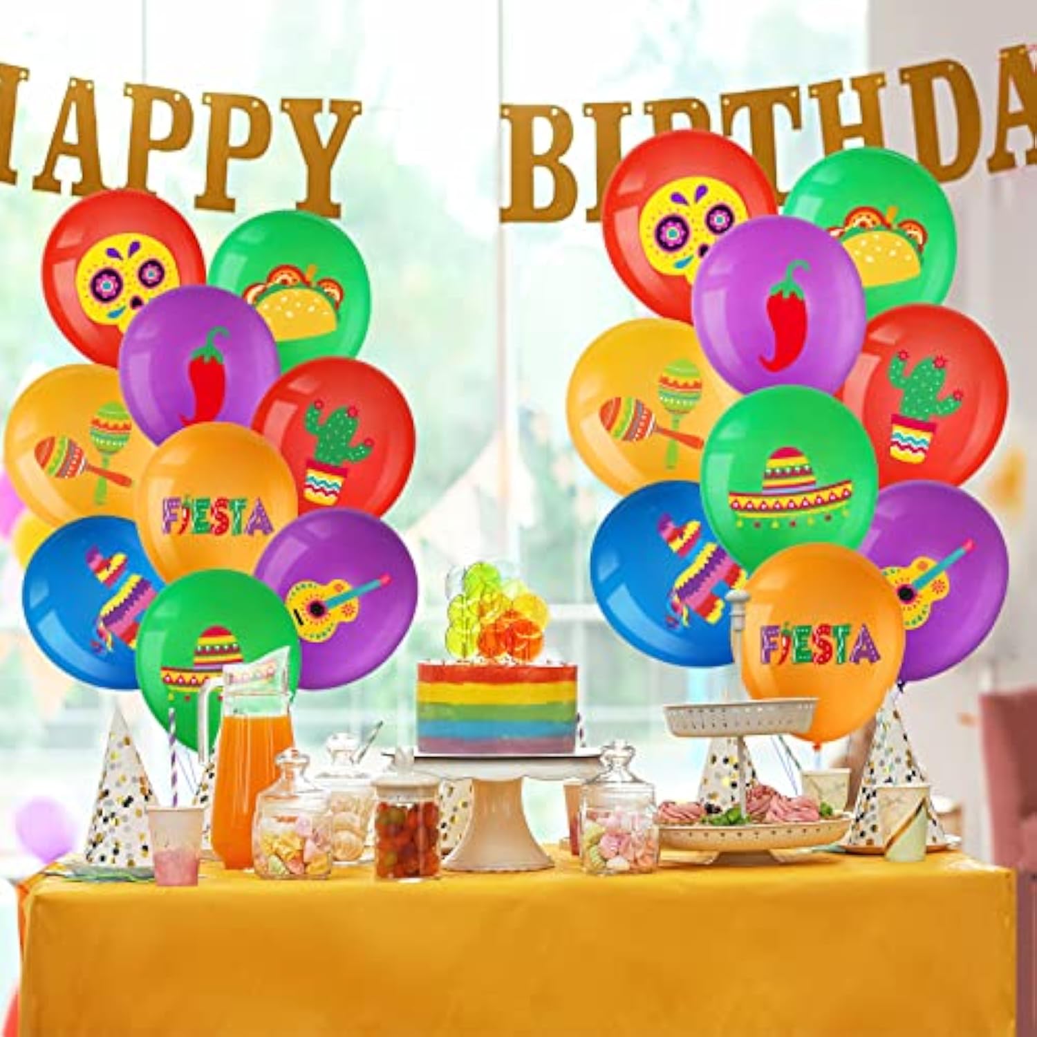 45pcs Fiesta Balloons Taco Mexican Party Decor for Cinco De Mayo & Birthday
