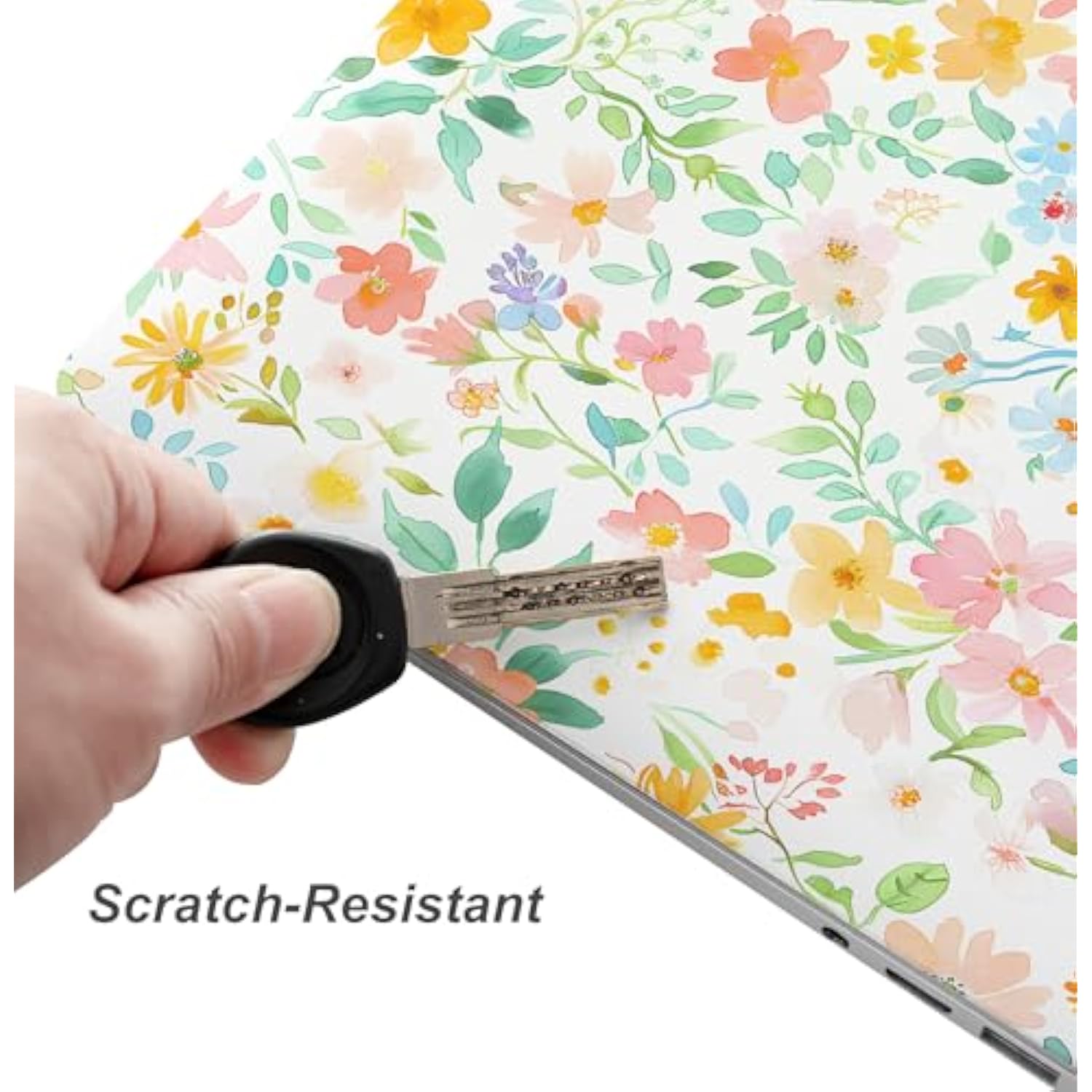 Universal Laptop Skin Protector,Scratch Resistant,Removable Adhesive,Fits Up To 15.6” Laptops - Customizable For Smaller Sizes | Multiple Designs Available (Vibrant Spring Floral, 15.6 Inch)